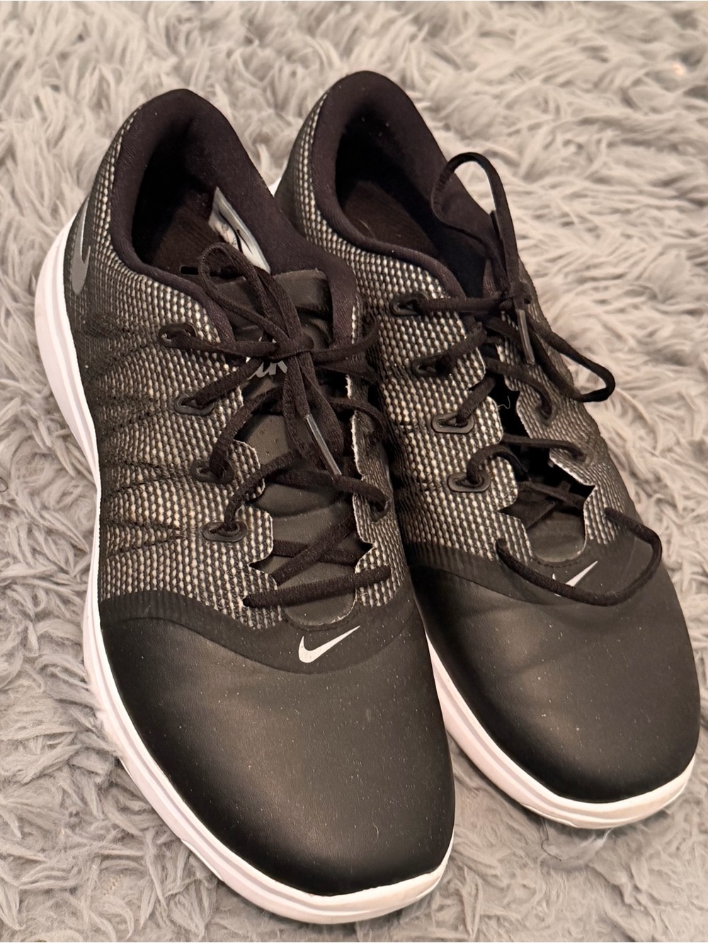 Size 7.5 - Nike Women's Lunar Empress 2 Golf Shoes Black Gray Low Top Lace Up
